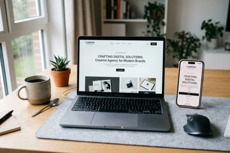 Professional website development services for modern Indian businesses desktop and mobile view