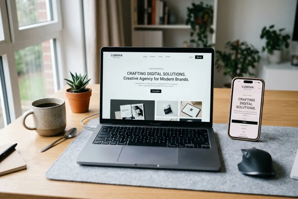 Professional website development services for modern Indian businesses desktop and mobile view