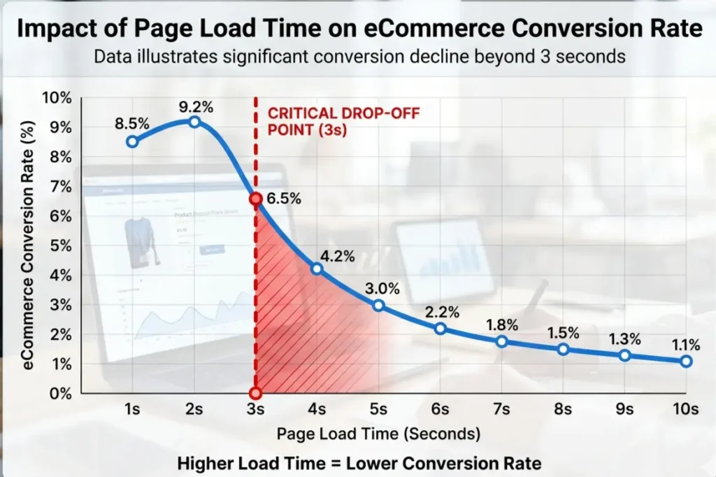 page speed impact on ecommerce conversion rate india mobile performance graph