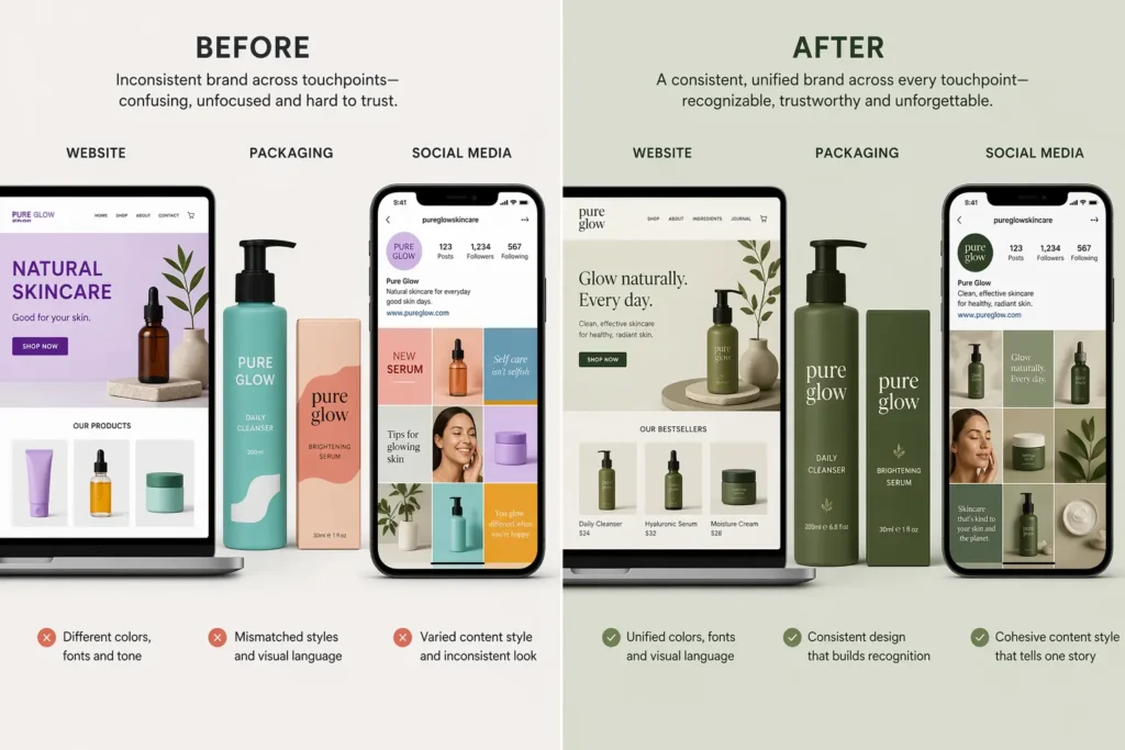 hidden costs cheap logo design india brand inconsistency across touchpoints before after 2026