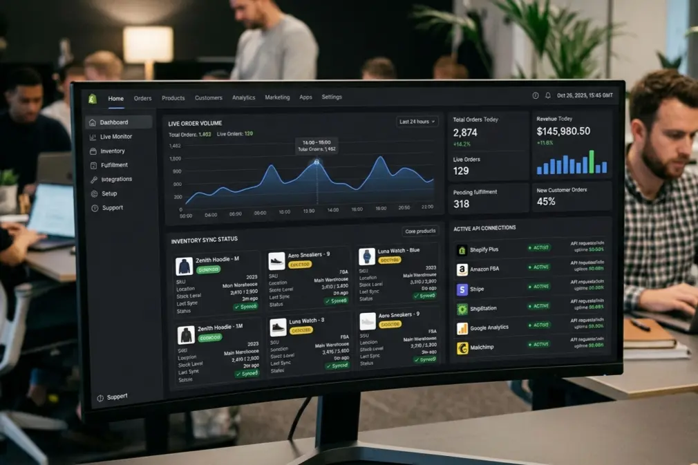 Backend development for ecommerce websites showing scalable order and inventory management system