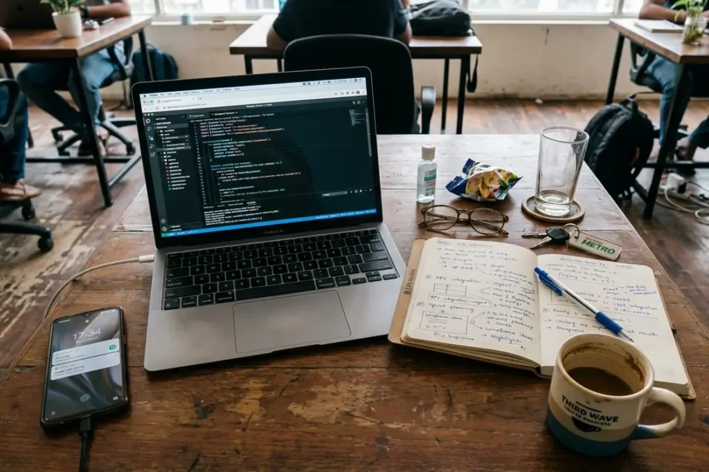 Pre-event setup for UI UX branding meetup Bangalore workshop Koramangala May 2026