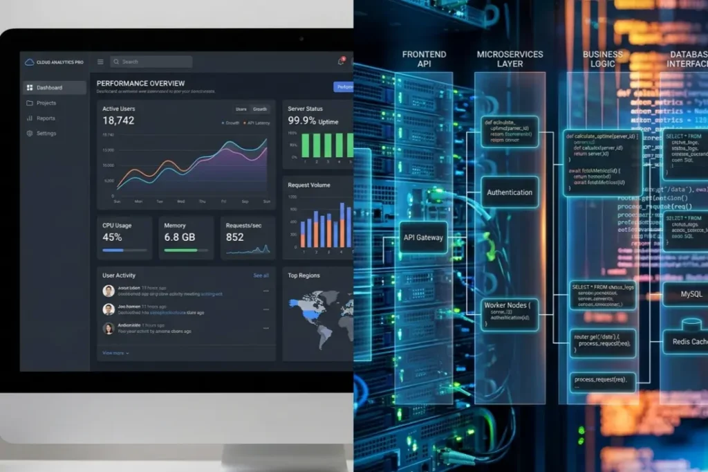 Backend development services powering a scalable web application
