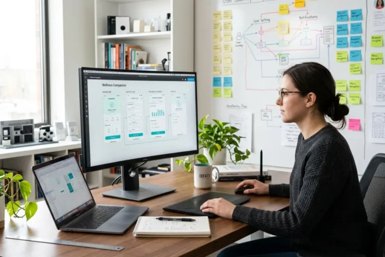 UI UX design principles being applied at a professional design studio, Resource Geeks Networks Bangalore