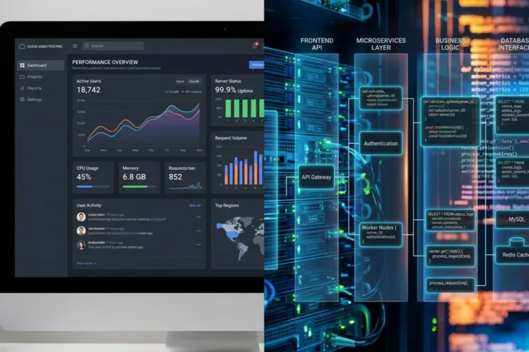 Backend development services powering a scalable web application
