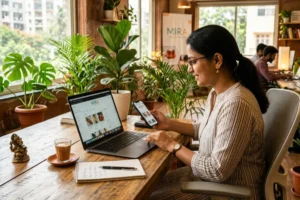 ecommerce website development india d2c brand founder reviewing online store